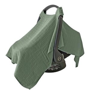 Green Mozah Organic Cotton Muslin Car Seat Cover New In Box